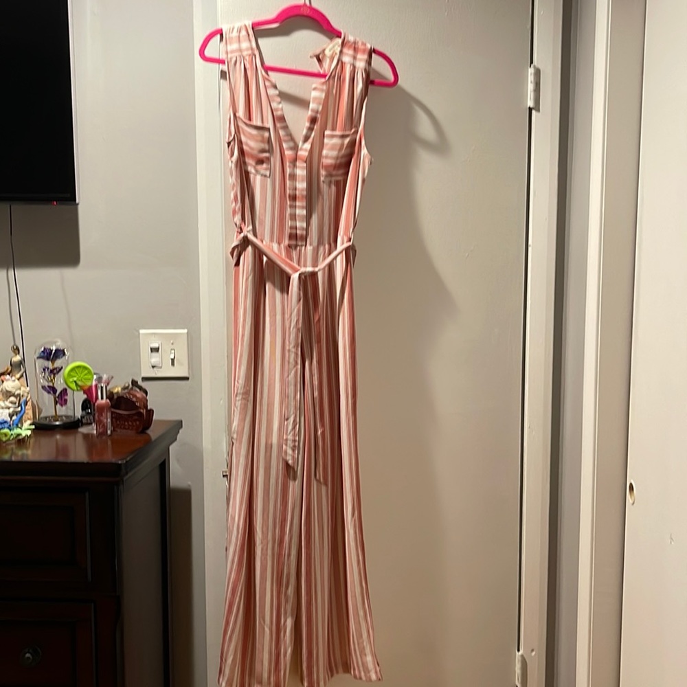 Jumpsuit pink and white